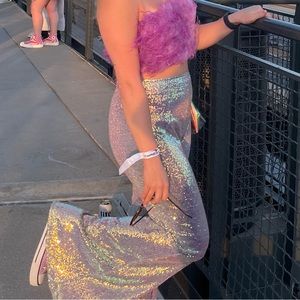Nasty Gal Iridescent Sequin Pants